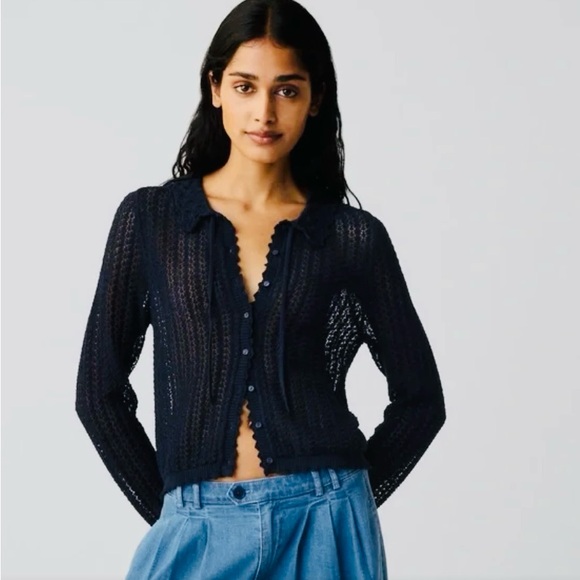 Gap & DOEN linen cardigan sweater - Picture 3 of 5